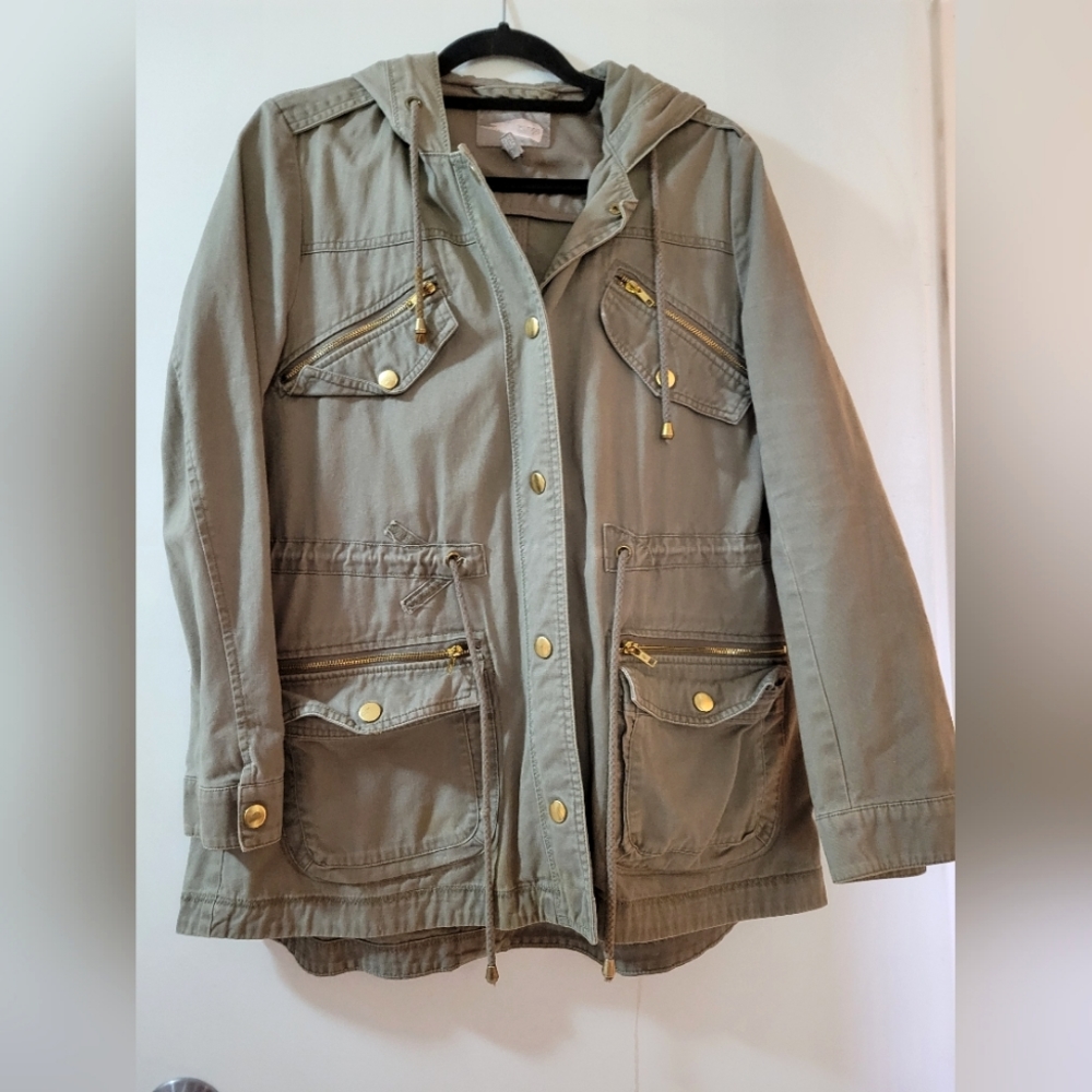 Forever 21 green drawstring utility jacket grunge size large